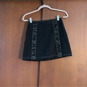 Superdown Black Skirt with White Stitching